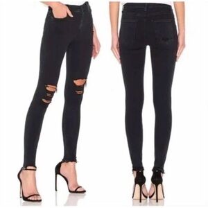 Agolde Black High Rise Distressed Jeans